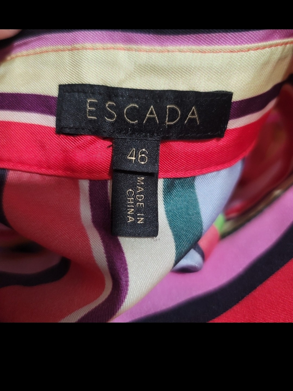 Escada Nicoli Multicolor Striped Men's Button-Up Shirt - Picture 3 of 4